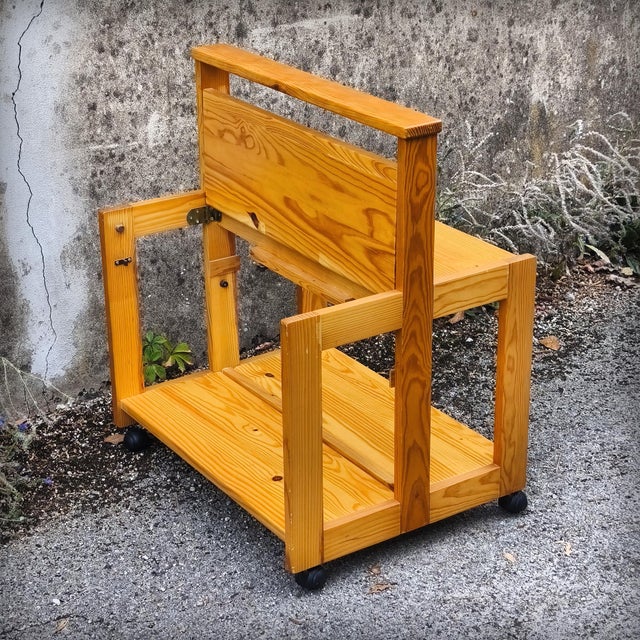 Folding Serving Table in Scandinavian Pine, 1970s For Sale - Image 11 of 18