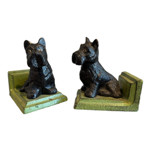 A Pair of Vintage Cast-Iron Scottie Dog Bookends