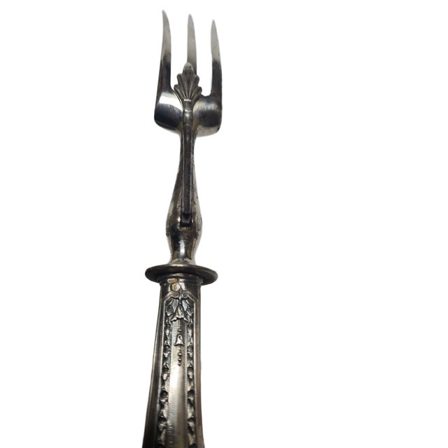 Art Nouveau Silver Fork for Roasted Beef, France, 1900s For Sale - Image 5 of 9
