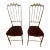 1960s Brass and Velvet Mid Century Chiavari Chairs Set of 2 For Sale