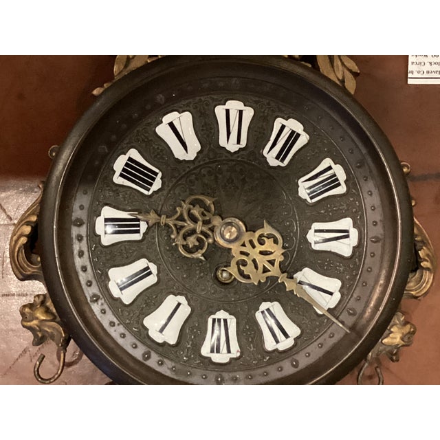 Art Nouveau New Haven Clock Company Antique Chatelaine Model Hanging Wall Clock For Sale - Image 3 of 6