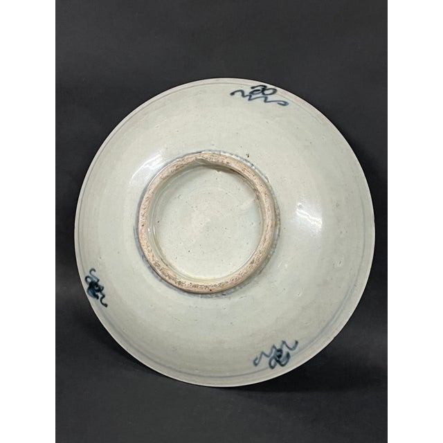 Blue Chinese Art Porcelain Blue and White Plate Late 19th Century #P48 For Sale - Image 8 of 10