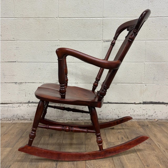 Vintage Art Nouveau Style Carved Rocking Chair For Sale - Image 10 of 10