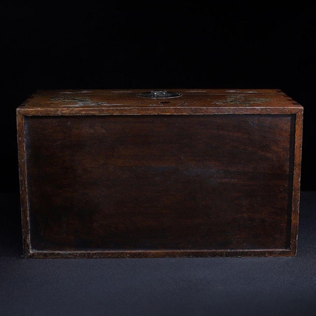 Huali Rosewood Box Inlaid With Mother-of-Pearl Dragon & Phoenix For Sale - Image 9 of 9