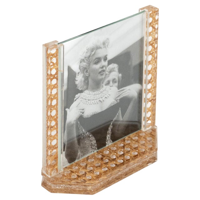 Mid-Century Modern Acrylic & Rattan Picture Frame from Christian Dior, 1970s For Sale - Image 12 of 12