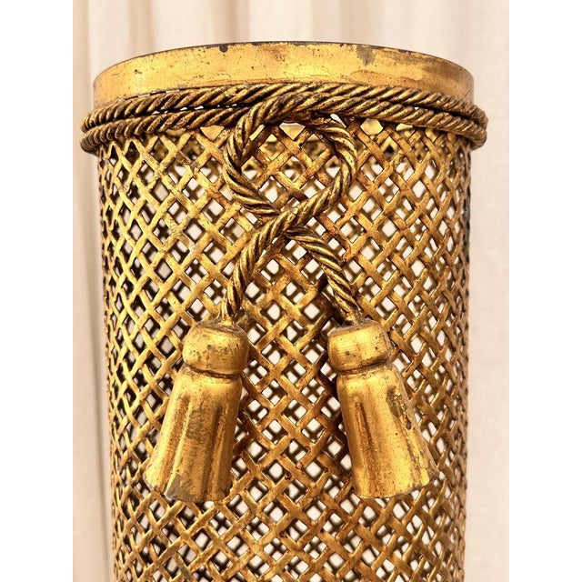1960s Mid-Century Gold Color Umbrella Stand by Li Puma, 1960s For Sale - Image 5 of 16