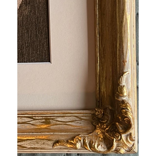 Antique Framed Needlework Petit Point Girl With Lamb For Sale In Chicago - Image 6 of 8