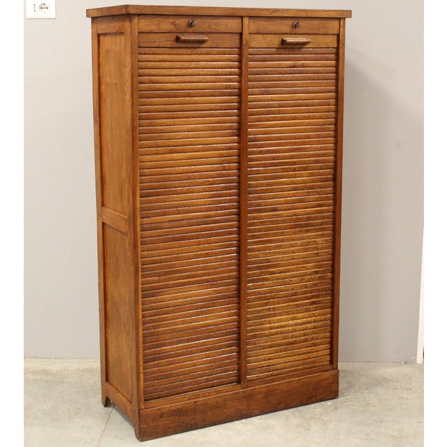 Vintage Filing Cabinet in Oak, 1930s For Sale - Image 11 of 11