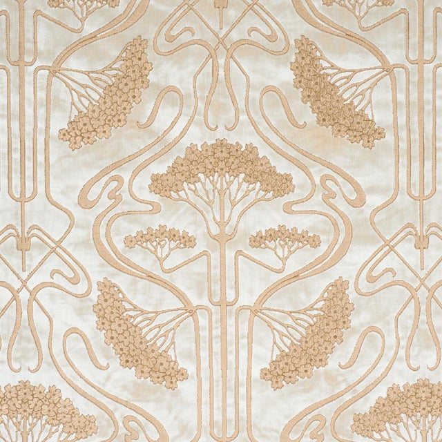 SAMPLE - Schumacher Ombelli Jacquard Velvet Fabric In Fawn For Sale