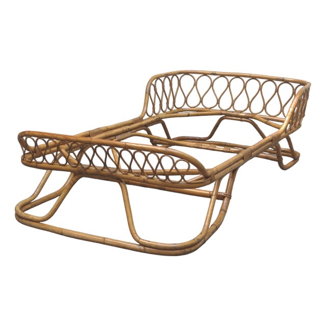 Wicker and Bamboo Daybed attributed to Tito Agnoli, Italy, 1960s For Sale