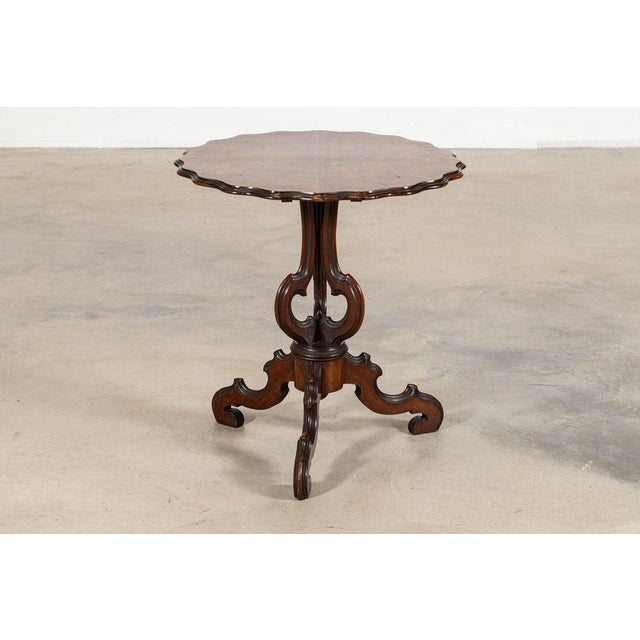 English Burr Walnut Side Table, 1870s For Sale - Image 16 of 17