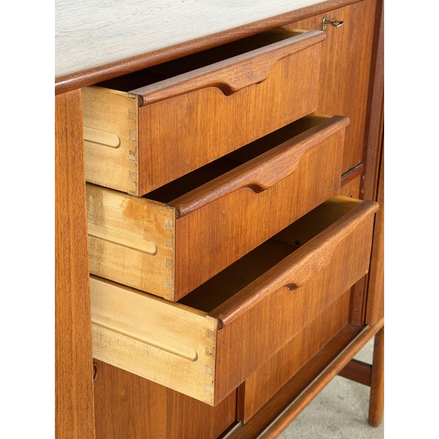 Brown Mid-Century Modern Teak Sideboard with Colored Drawers, 1960s For Sale - Image 8 of 16