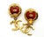 Chanel Chanel Vintage Gold Plated Red Stone CC Dangle Clip on Earrings, A Pair For Sale - Image 4 of 4