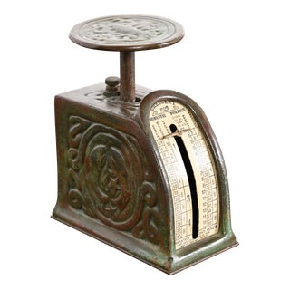 Tiffany Studios New York Zodiac Pattern Bronze Postage Scale For Sale