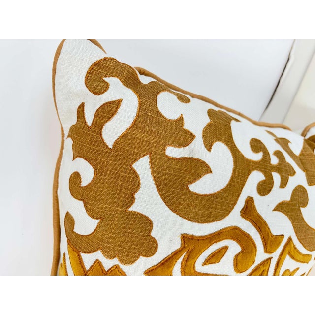 Late 20th Century Custom Baroque Moorish Silk Velvet Appliqué Throw Pillow, India, 1980 For Sale - Image 5 of 12