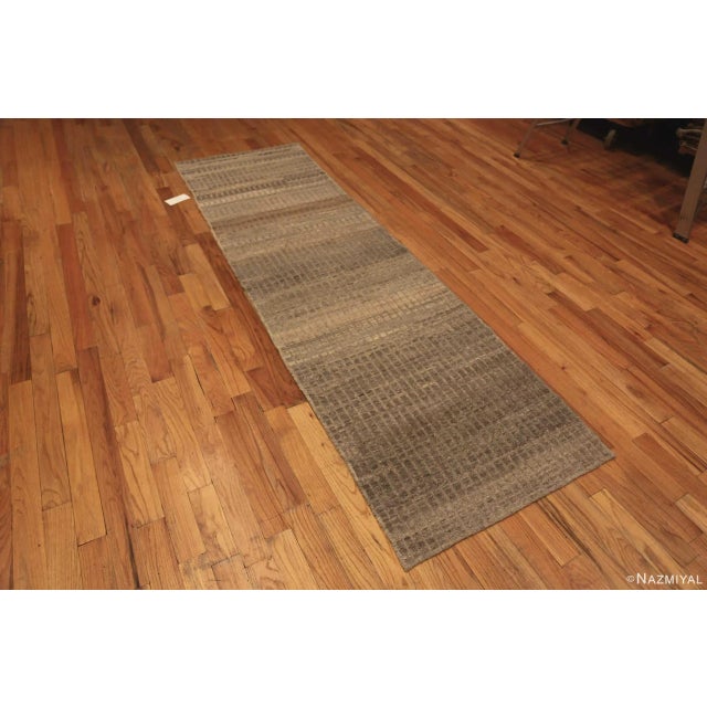Captivating Earthy Toned Inspired Modern Moroccan Hallway Runner Rug, Country / Origin: Afghanistan, Circa / date: Modern...