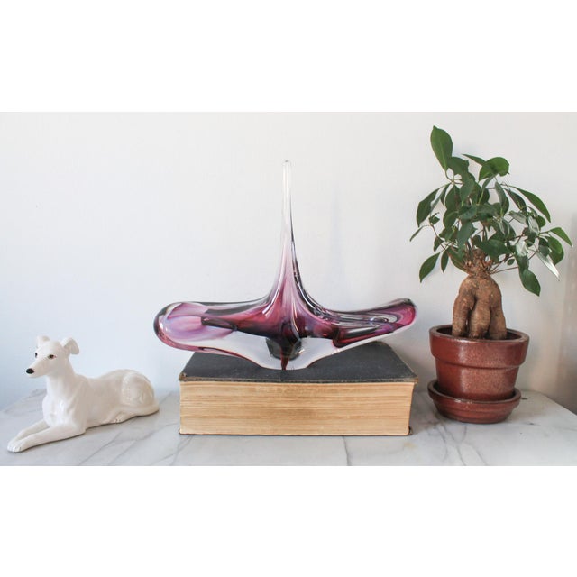 Glass David Goldhagen Free-Form Amethyst Art Glass Sculpture For Sale - Image 7 of 14