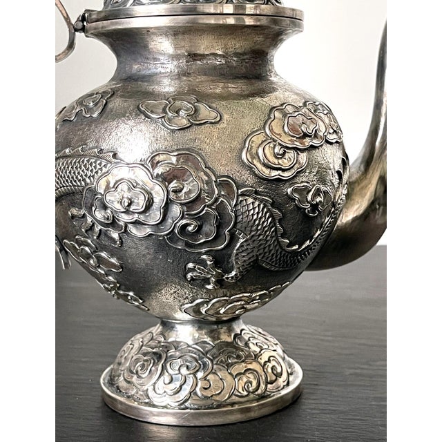 Early 20th Century Chinese Export Silver Tea or Coffee Service by ZeeSung - 3 pcs For Sale - Image 16 of 18