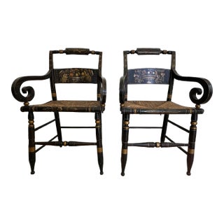 Vintage Hitchcock Arm Chairs - Set of 2 For Sale