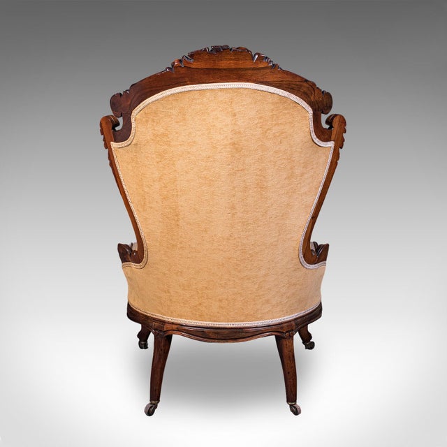 Antique Colonel's Salon Chair & Stool, English, Parlour Seat, Early Victorian For Sale - Image 6 of 12