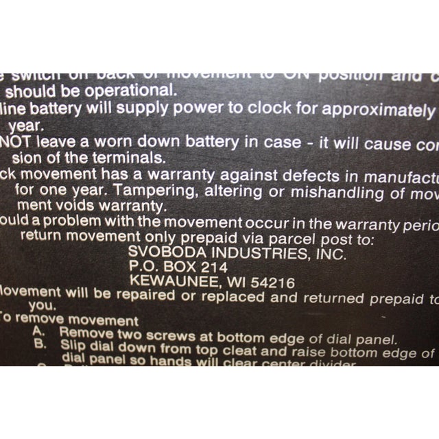 Wood 1950s Modern Oak or Walnut Clock For Sale - Image 7 of 9