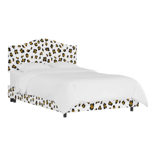 Kenmore Bed in Ochre Brush Cheetah, Queen For Sale