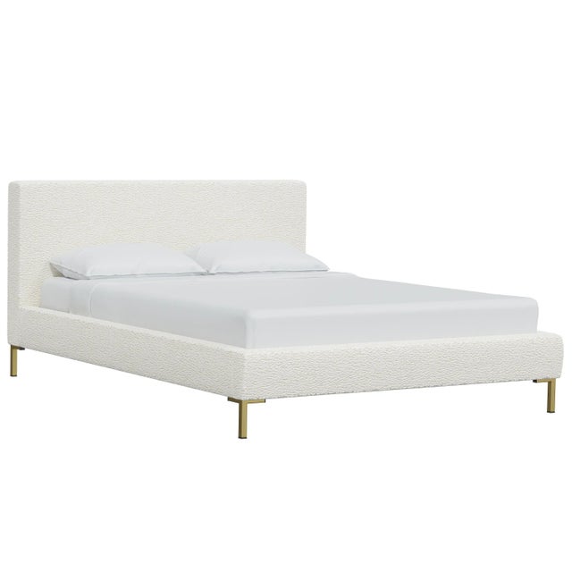 Norah Platform Bed in Natural Faux Sheepskin, California King For Sale In Chicago - Image 6 of 6