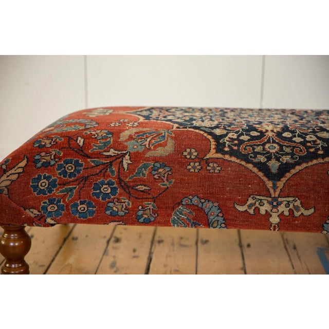 2020s Reclaimed Antique Persian Rug Ottoman Coffee Table For Sale - Image 5 of 9