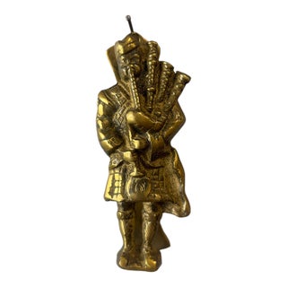 Vintage Brass Bagpiper Door Knocker For Sale