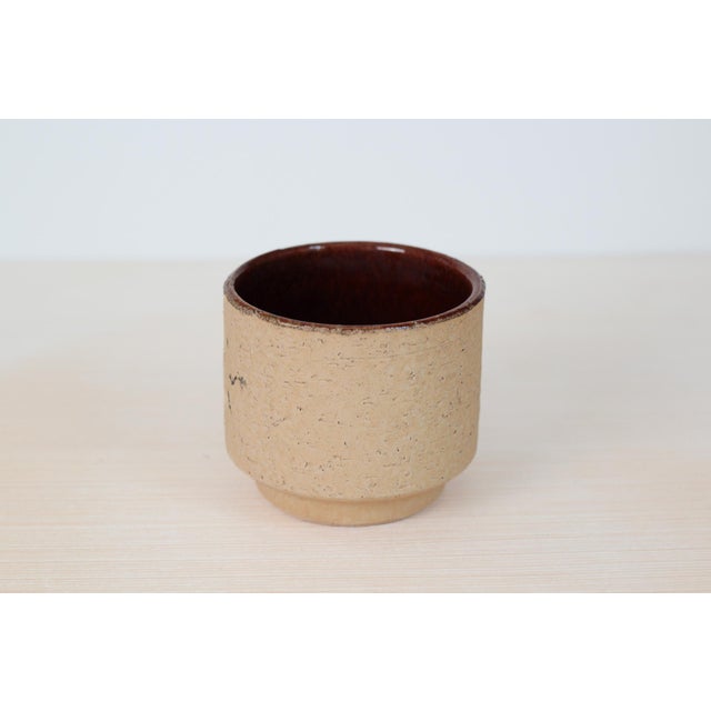 Beige Mid-Century Modern West German Stoneware Pottery Planter For Sale - Image 8 of 10