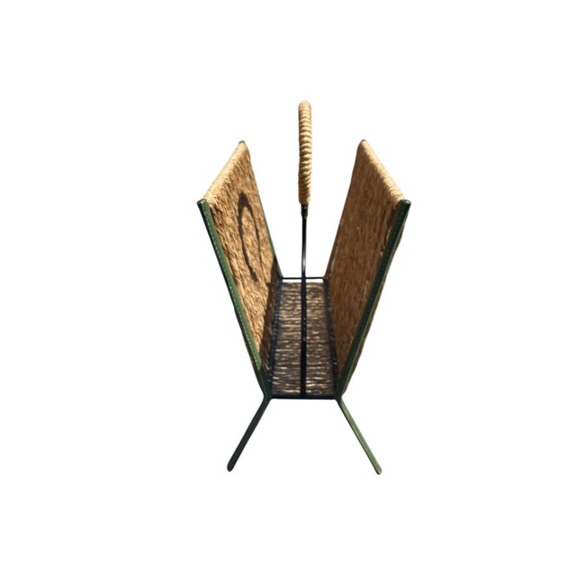 Stitched Leather Magazine Rack by Jacques Adnet, 1950s For Sale - Image 4 of 10