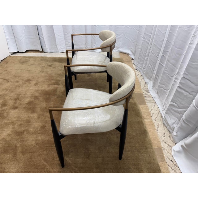 Wood Set of Two Arhaus Jagger Dining Arm Chairs For Sale - Image 7 of 18