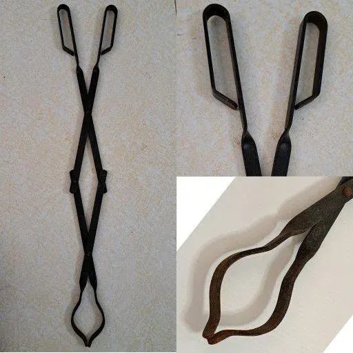 Vintage Wrought Iron Fireplace Tool Set with Stand Twisted Metal & Flower Design- 7 Pieces For Sale In West Palm - Image 6 of 10