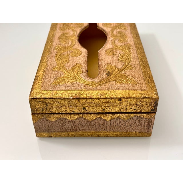 Late 20th Century Florentine Gilt Wood Tissue Box For Sale - Image 5 of 8