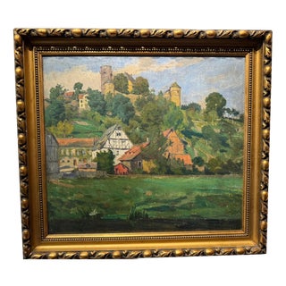 Friedrich Fennel, Landscape Composition, Oil Painting on Canvas, Framed For Sale