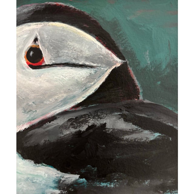 2020s “Puffin” Original, Acrylic Sea Bird Painting by Linda McDonough For Sale - Image 5 of 8