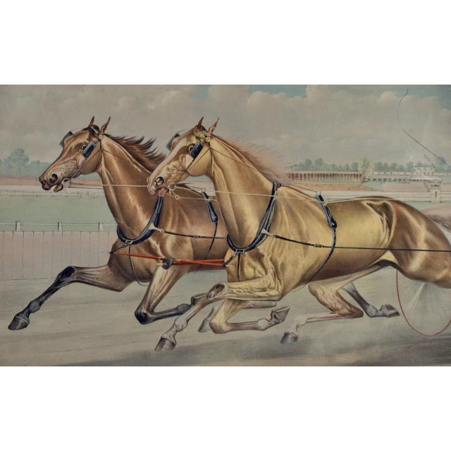 19th Century 19th C. Currier & Ives Lithograph "Celebrated Trotting Team Edward & Swiveller", 1882 For Sale - Image 5 of 11
