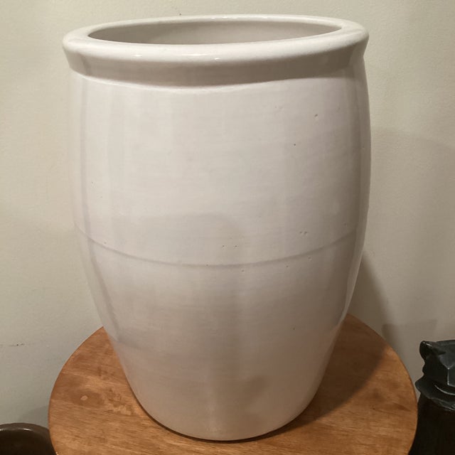 Contemporary Ceramic Glossy and Glazed Jar Planter For Sale - Image 12 of 12