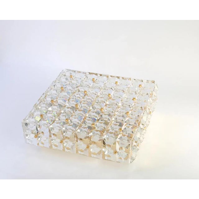 Large Faceted Crystal Flush Mount Light Fixture from Kinkeldey, Germany, 1970s For Sale - Image 4 of 17