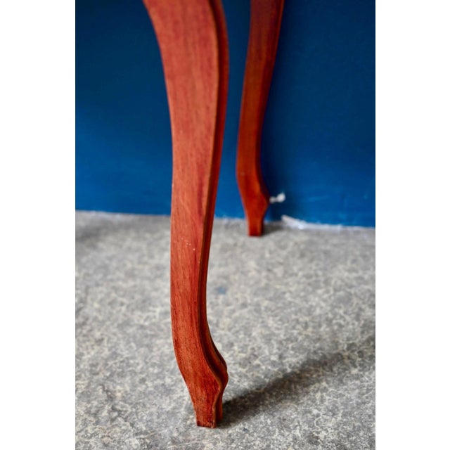 Louis XV Style Mahogany Console Table with Cabriole Legs, 1950s For Sale - Image 6 of 18