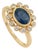 Modern 1.83ct Natural Sapphire Diamond Statement Ring in 14k Yellow Gold Size 4 For Sale