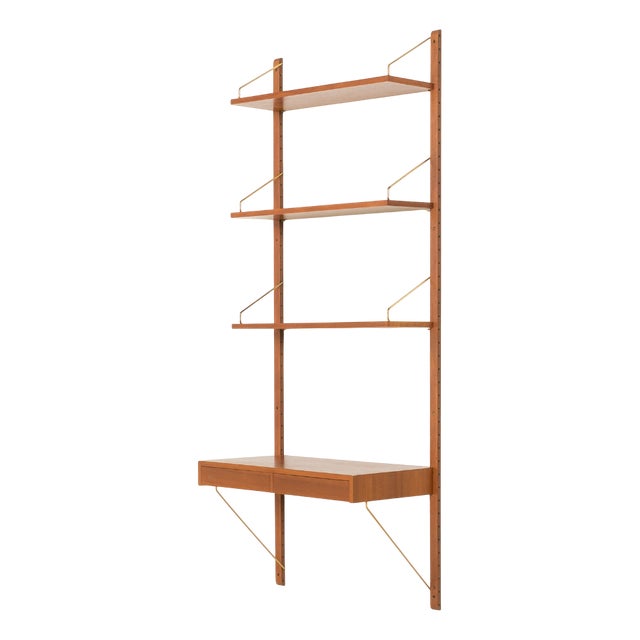 Danish Home Office Shelving Unit with Desk by Poul Cadovius, 1970s For Sale