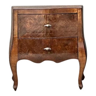 Vintage Italian Trellis Burl Petite Commode For Sale