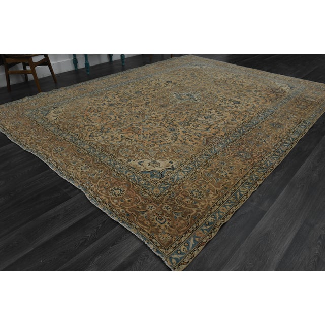 Orange 1970s Vintage Persian Handknotted Wool Orange Oversize Area Rug For Sale - Image 8 of 11