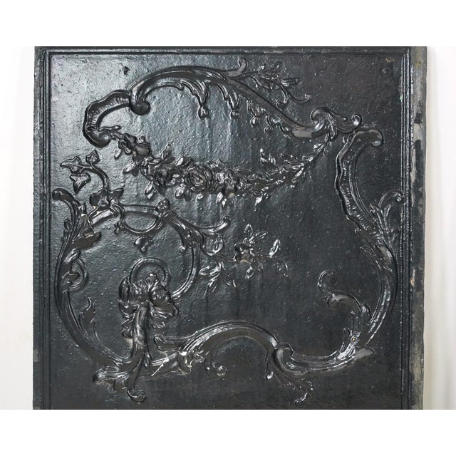 French the Plaza Hotel Cast Iron Fireback Set For Sale - Image 4 of 16