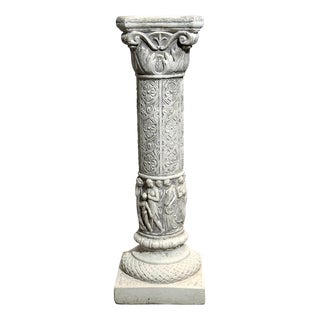 Antique-Style Sculptural Pedestal Column For Sale