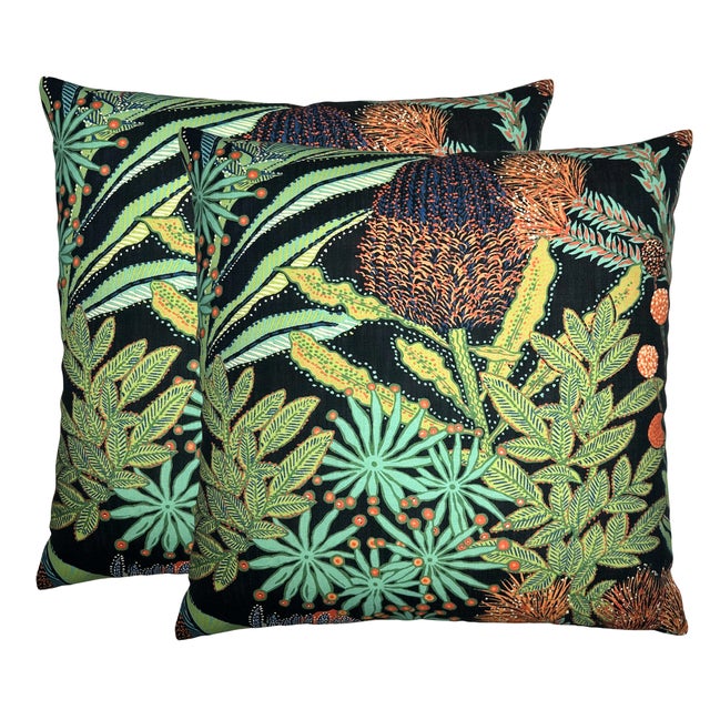 Protea Floral Pillow Cover ⭐️ Ships Within 2 Days On the Front: Floral Printed Fabric On the Back: Ivory or Black...