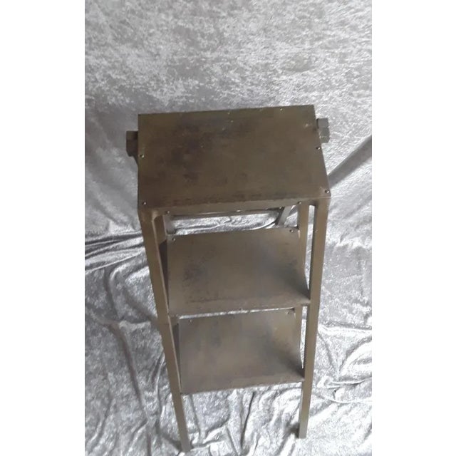 Vintage Industrial Step Ladder in Metal, 1950s For Sale - Image 4 of 8
