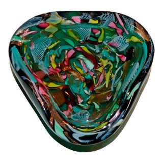 Murano Venetian Mid Century Art Glass Bowl For Sale