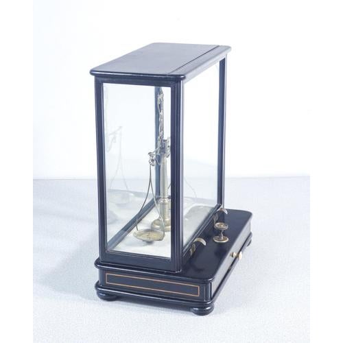 Pharmacy Scale with Wooden and Glass Case and Weights For Sale - Image 11 of 18